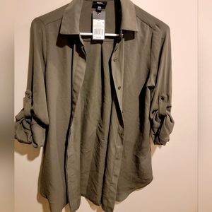 Olive green xs mossimo button down
